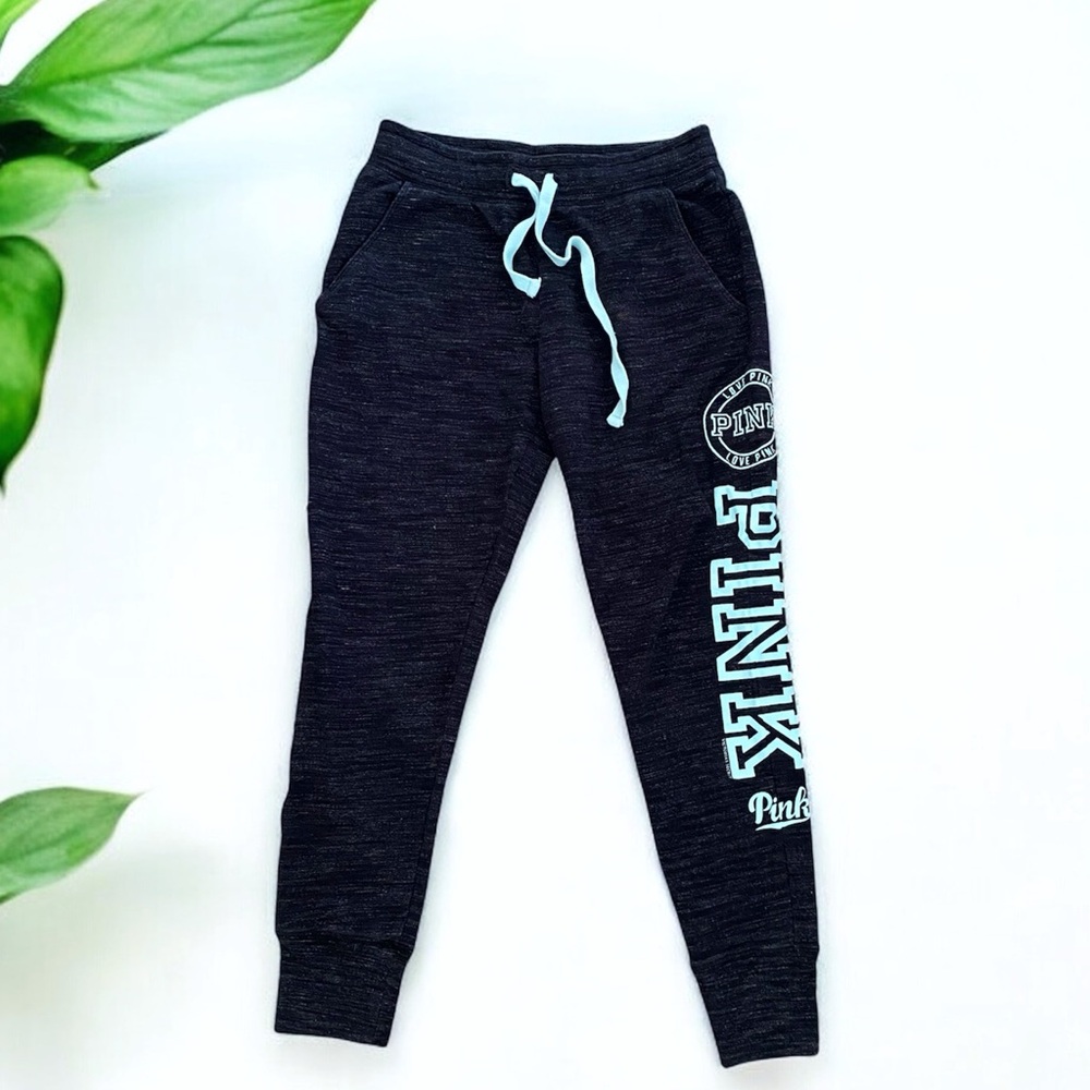 PINK Victoria's Secret Charcoal + Mint Jogger Sweatpants